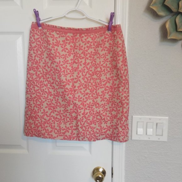 J. Crew Dresses & Skirts - VTG 2004 FLORAL J Crew  LINEN blend SKIRT 10,  EUC